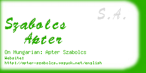 szabolcs apter business card